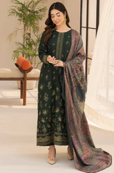Mohagni - Winter 3PC Dhanak Embroidered Suit - kp626